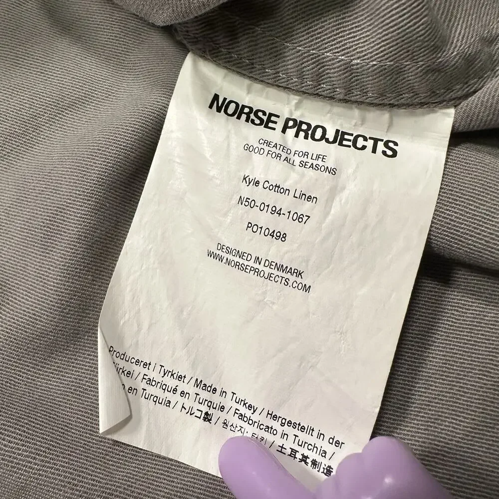 Norse Projects Kyle Overshirt Jacket Mens XL Gray Linen Cotton Layer Utility Alt